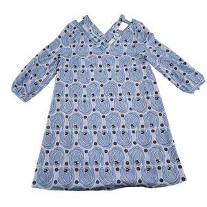 Entro Womens Blue Floral Dress Size Small 3/4 Sleeves Blue Swing Dress